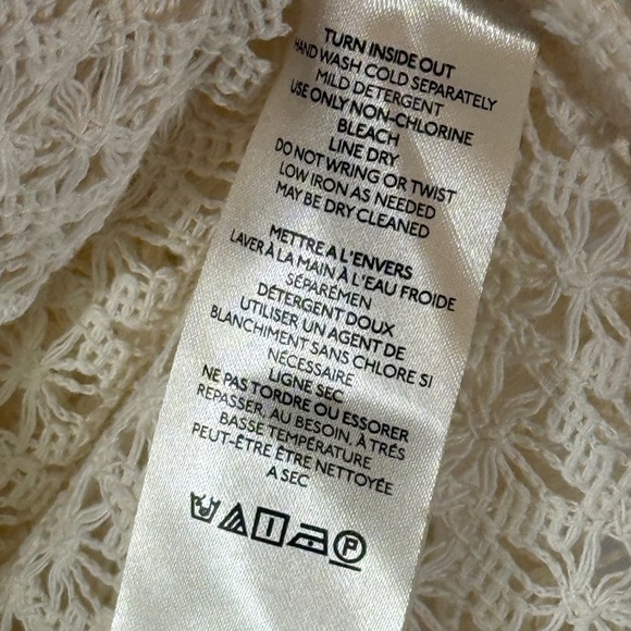 Free People Kelly Cream and Green Crochet Cover Up Maxi Top Dress NWOT SKU1103 - Picture 5 of 11